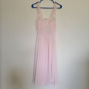Vintage sleepwear lingerie slip dress pink blush peach